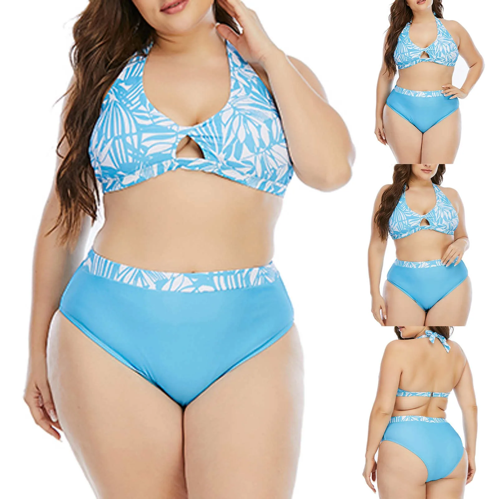 Новинка 2021 бикини женский купальник пуш ап бандажный комплект с лямкой на шее