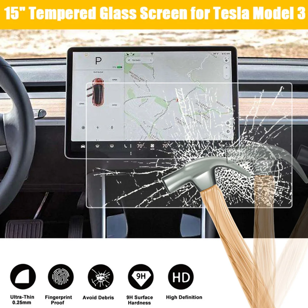 Для Tesla модель 3 Glassscreen протектор 15 дюймов Hd закаленная сенсорная пленка центр автомобиля идеальная установка не нужно обрезать края# P15