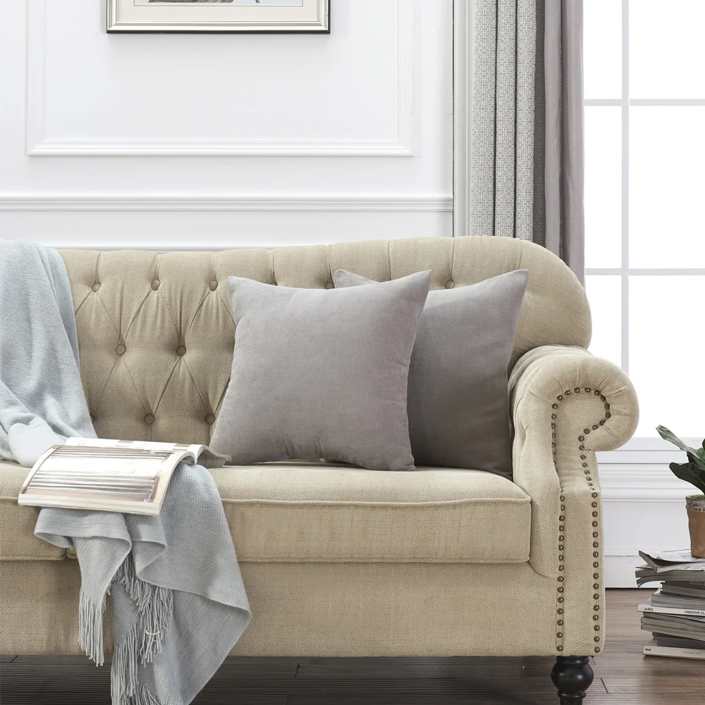 Современные однотонные фиолетовые бархатные наволочки для дивана кровати