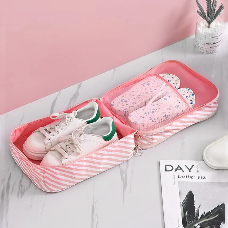 

Travel Shoe Bags Portable Dustproof Shoes High Quality Waterproof Imitation Nylon Pouch Suitcase Zip Case Organizer Accessories