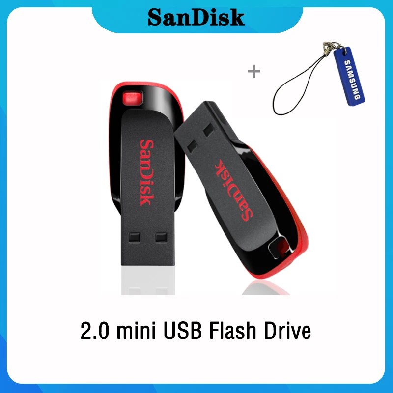 Флеш-накопитель sandisk, 128 ГБ, 64 ГБ, 32 ГБ, 16 ГБ, мини USB флеш-накопитель, 32 64 128, 16 ГБ, флеш-накопитель, 2,0, USB флешка, диск на ключ, память для телефона