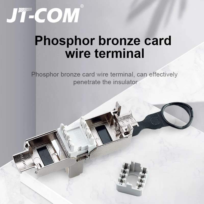 Разъем 8P8C RJ45 из цинкового сплава без инструментов экранированный совместим с