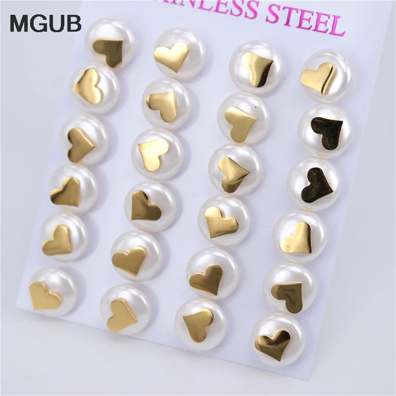 Женские серьги гвоздики в форме сердца из нержавеющей стали|Серьги-гвоздики| |