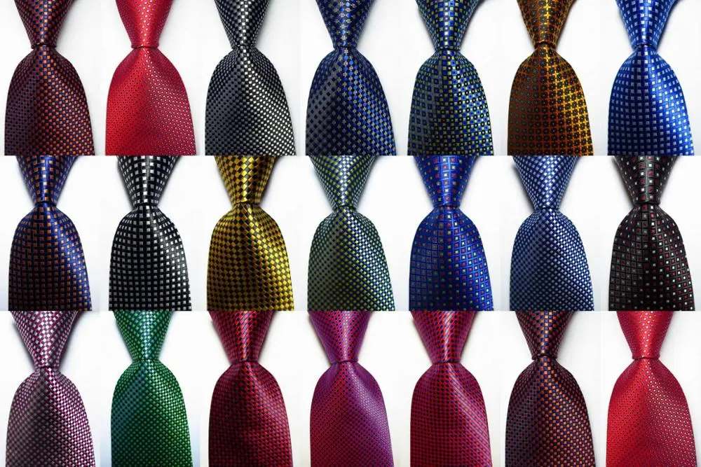Новый модный клетчатый галстук в горошек Мужской 9 см набор шелковых галстуков