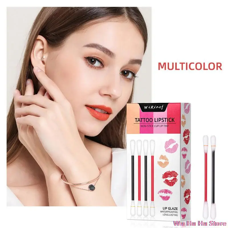 

20 Pcs Set Cotton Swab Lipsticks For Outdoor Portable Lipsticks Waterproof Case