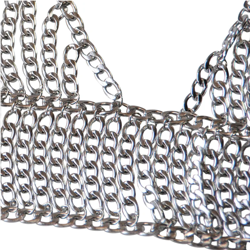 

Metal Chain Tassel Tank Top Gold Silver Low Neckline Sleeveless Backless Hollow out Crop Tops Sexy Women Party night Club Tops
