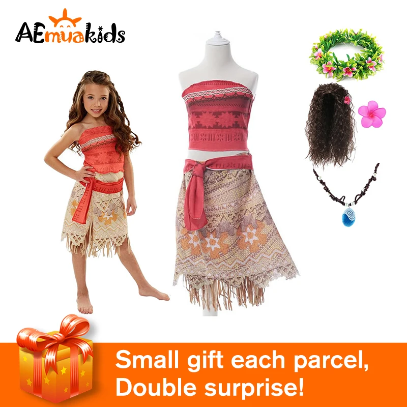 Детский костюм моано платье ваяны с ожерельем для Хэллоуина 2021 | Детская одежда и