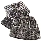 Юбка женская твидовая в клетку, на осень и зиму, P5882