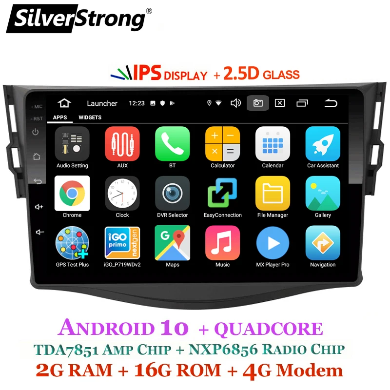 SilverStrong Android10.0 2.5D ips 4G Автомобильный gps для Toyota RAV4 2006-2012 2din 9 дюймов Rav 4 dsp gps навигация wifi
