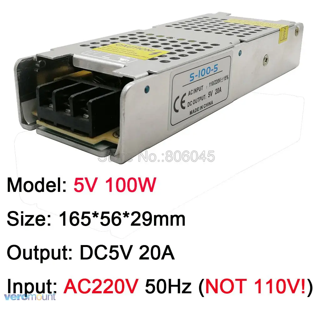 Ультра тонкий переключатель Питание DC 5V трансформаторы AC220V для DC5V 4A 20A 30A 40A 60A светодиодный драйвер преобразователя для Светодиодный полоски