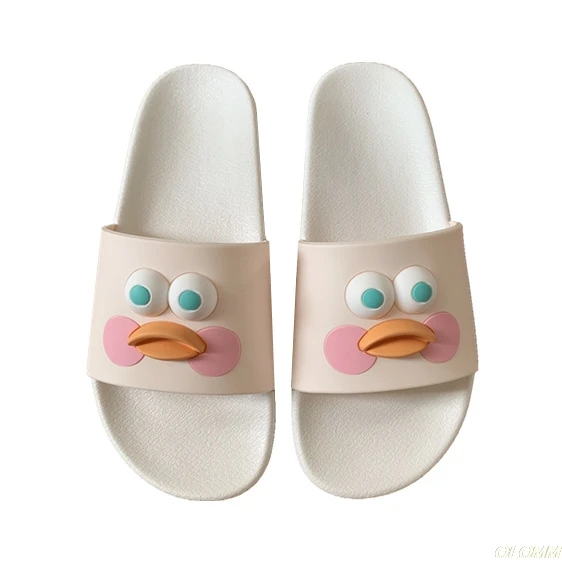 

Cute Cartoon Duck Slippers Women Summer Slides Flat Sandals Home Bathroom Outside Beach Flip Flops Ladies Shoes