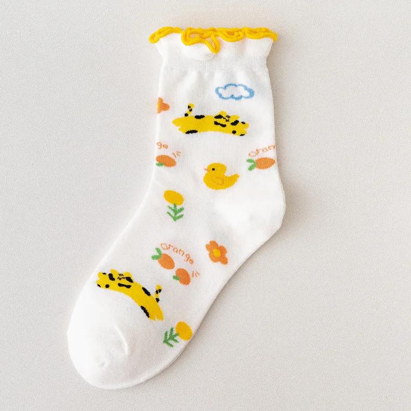 

Animal Women Sock Lace Socks Ladies Kawaii Cartoon Novelty Lovely Cotton Sox Comfortable Soft Spring Summer Japanese Skarpetki