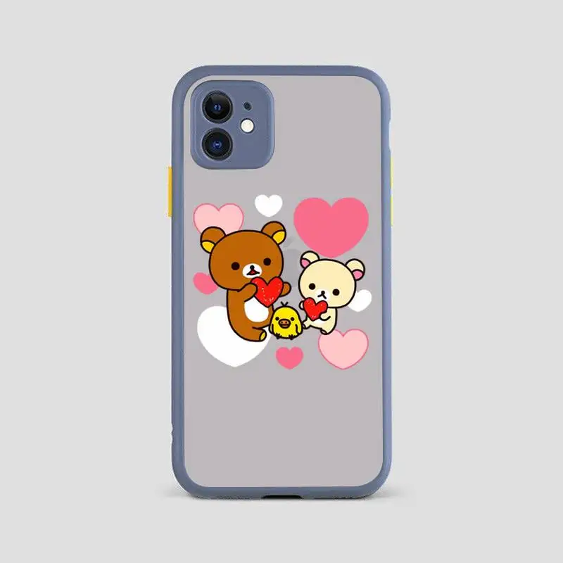 Симпатичный чехол rilakkuma для телефона iPhone X XR XS 7 8 Plus 11 12 pro MAX прозрачный матовый