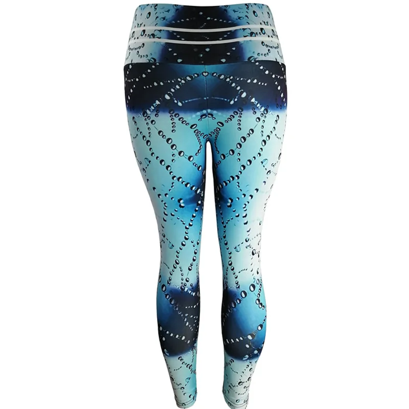 

Stylish and comfortable water drop sweat beads high waist print leggings sports gym pants