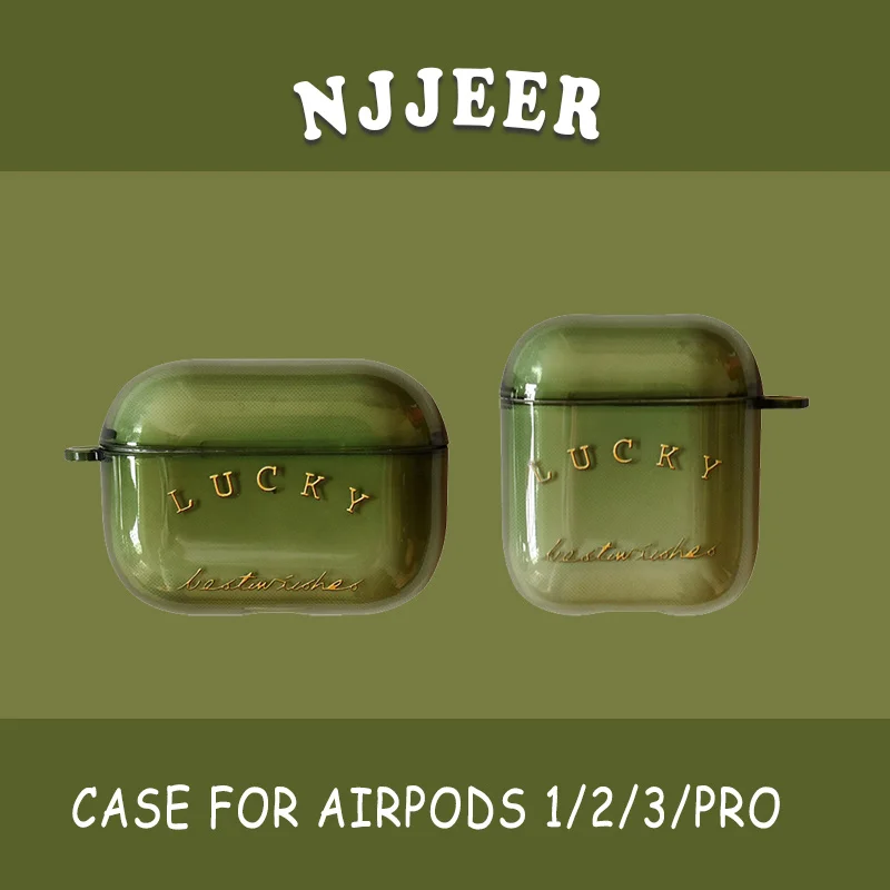 

Lucky Soft Silicone Protective Case For Apple Airpods 1 2 3 Pro Bluetooth Earphone Cover For Air Pods Transparent Charging Box