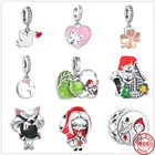 2021 Новые бусины с клевером с большим плохим вольком и маленьким красным капюшоном для верховой езды, подходят к оригинальным шармам Pandora, серебро 925, браслет сделай сам, женские Украшения