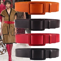 genuine leather cow skin women wide belt soft fashion cummerbund high quality