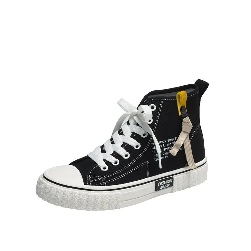 

Женские высокие кроссовки, забавная Повседневная модная холщовая обувь с мультяшным принтом, Вулканизированная подошва, 2020