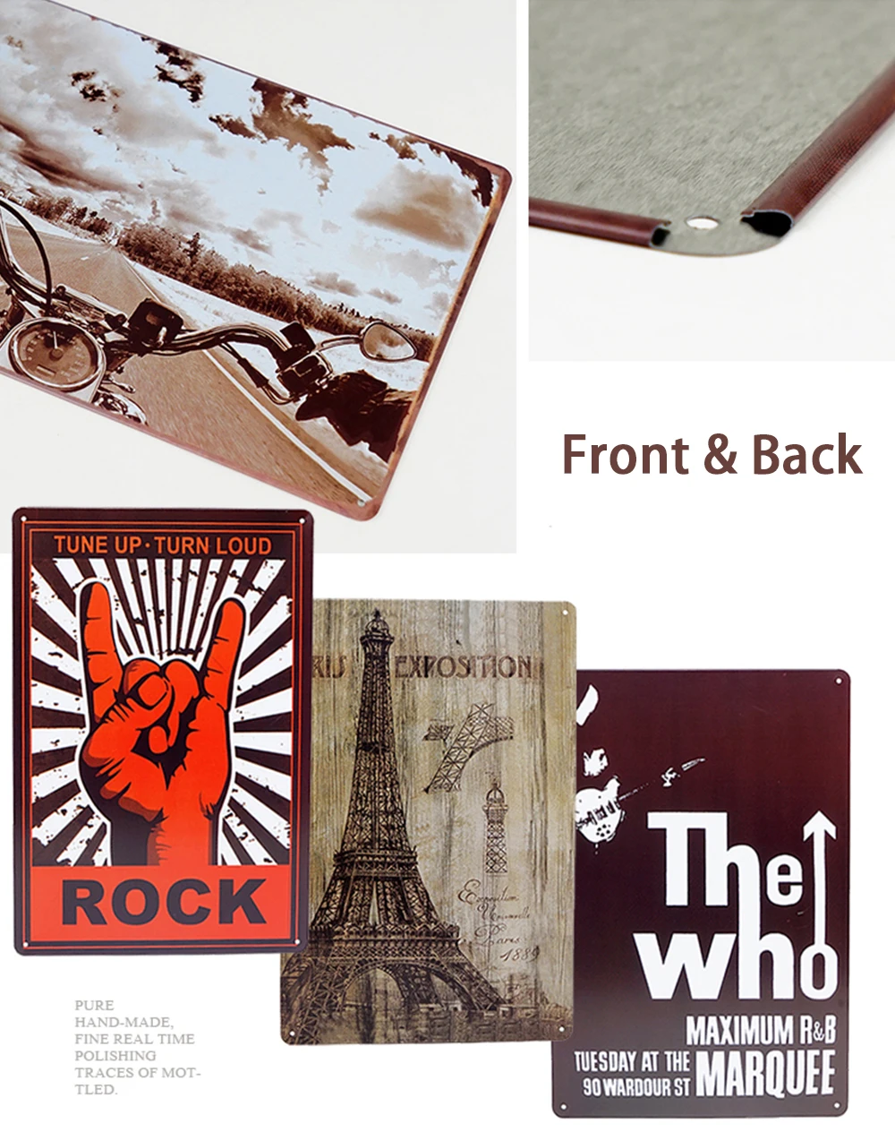 

Retro Industrial Tin Painting Landscape Cars Classic Movie Plate Wall Decoration Bar Home Decor Room Vintage Metal Hanging Plate