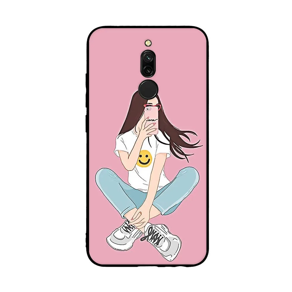 

For Xiaomi Redmi 8 Cover Thin Soft TPU Silicone Capa For Redmi 8 Redmi8 Case Girl Patterned Case For Xiaomi Redmi 8 Shell Bag