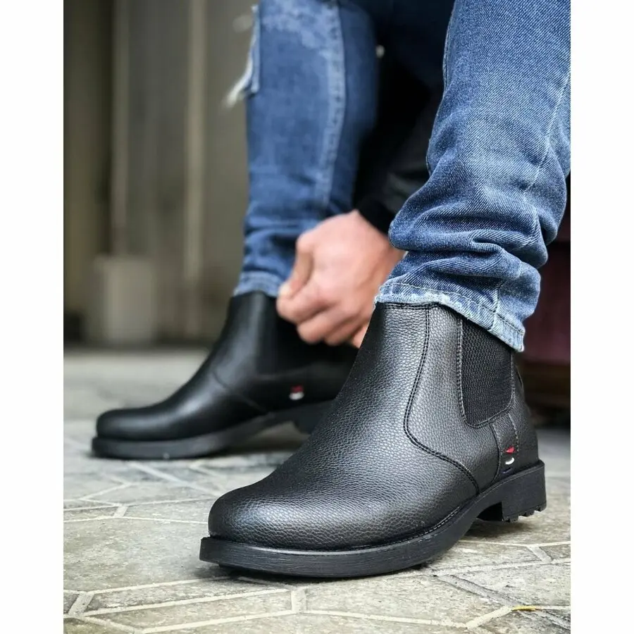 

Men Boots Men Sheriff Fur Detailed Men'S Boots - Black