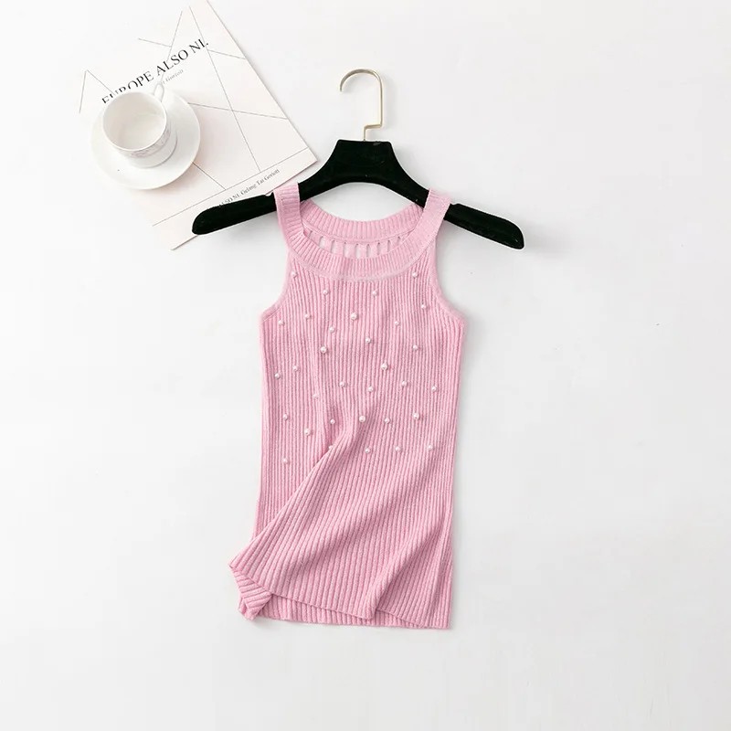 

O-neck Vest Summer New Sexy Suspender Shirt Bright Line Sleeveless Top Suspenders Ladies Summer Halter Bottoming Vest