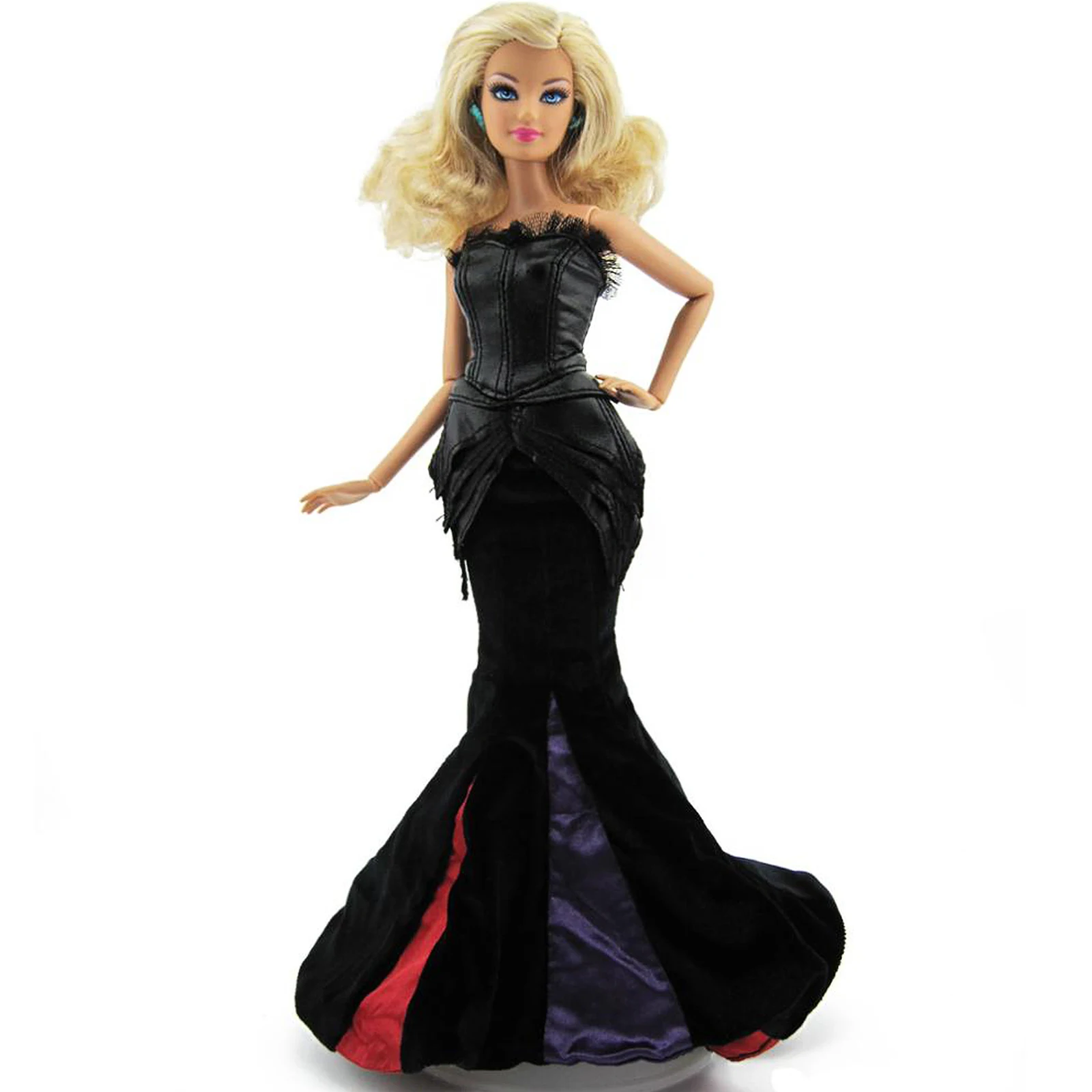 Великолепная без бретелек платье с юбкой годе кожаным верхом вечерние платья для