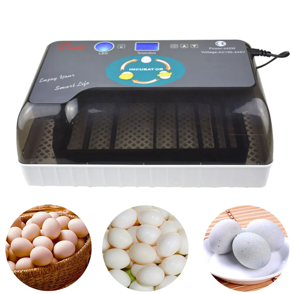 

12 Eggs Incubator Poultry Bird Goose Machine Chicken Digital -candlers Automatic Turning Hatcher Incubadora Led Duck