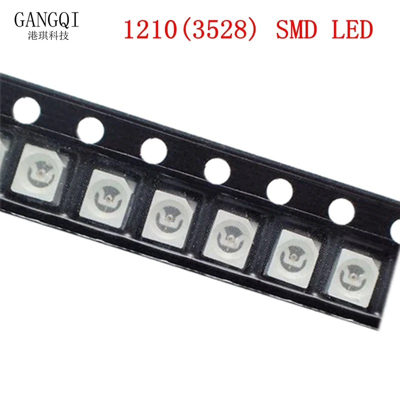 100 шт. 3528 SMD LED 1210 красный желтый зеленый Белый Синий Оранжевый УФ светоизлучающие