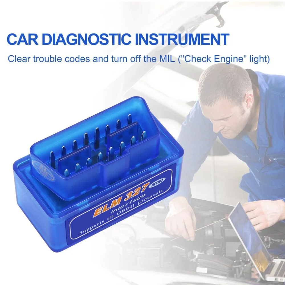 Инновационный мини портативный ELM327 V2.1 OBD2 II Bluetooth диагностический авто интерфейс сканер Синий Премиум ABS диагностический инструмент