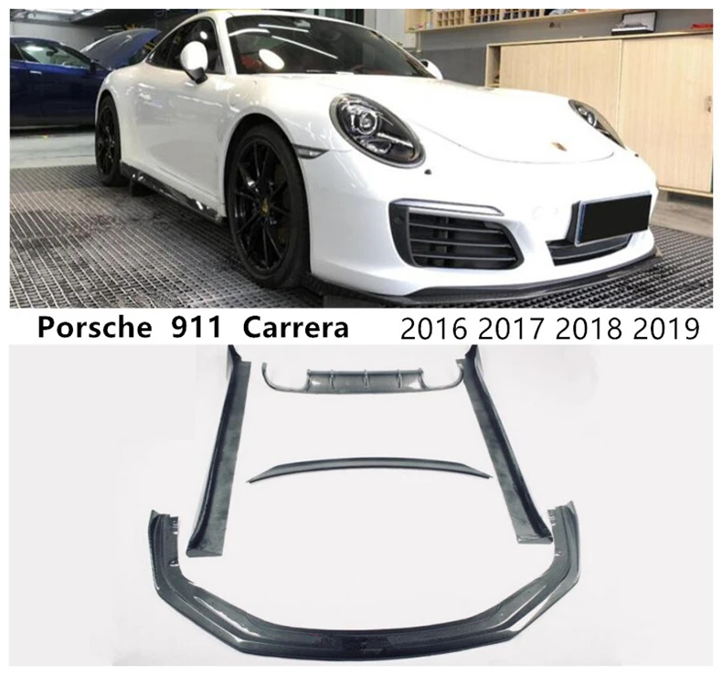 Передняя Задняя боковая юбка спойлер для Porsche 911 991 2 Carrera 2016 2017 2018 2019 диффузор