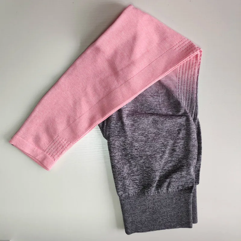 DARK GREY-Pink Nepoagym, женские бесшовные леггинсы с эффектом омбре, бирюзовые штаны для йоги с высокой талией, женские спортивные Леггинсы, тренировочные колготки, леггинсы для тренажерного зала, фитнеса - Цвет: DARK GREY-Pink
