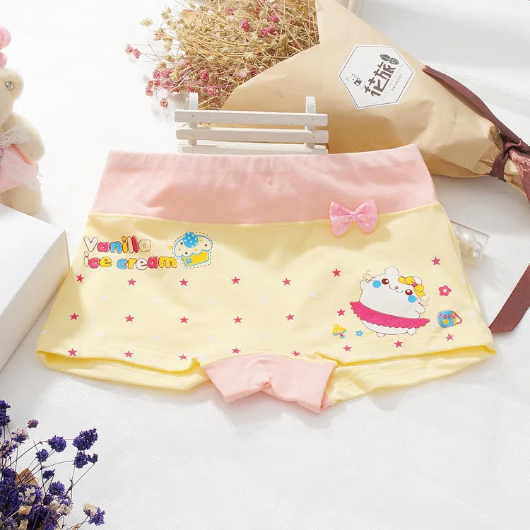 

New Baby Underwear Children's Boxer Briefs Girls' Boxer Briefs for 2-12 Years Old Cotton Cartoon Cute Briefs Girls Pink Briefs