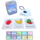 Набор для раннего обучения, развивающая игрушка с английской флэш-картой с цифрами, алфавитом, фруктами, с пряжкой, подарок для детей