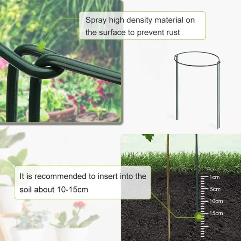 12 шт. металлическая опора для растений зеленая полукруглая 21x35см | Дом и сад