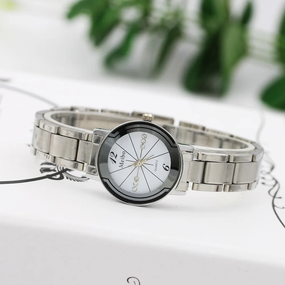 Модные круглые парные часы с черным и белым циферблатом Вольфрамовая сталь указатель мужские и женские студенческие характерные наручные часы