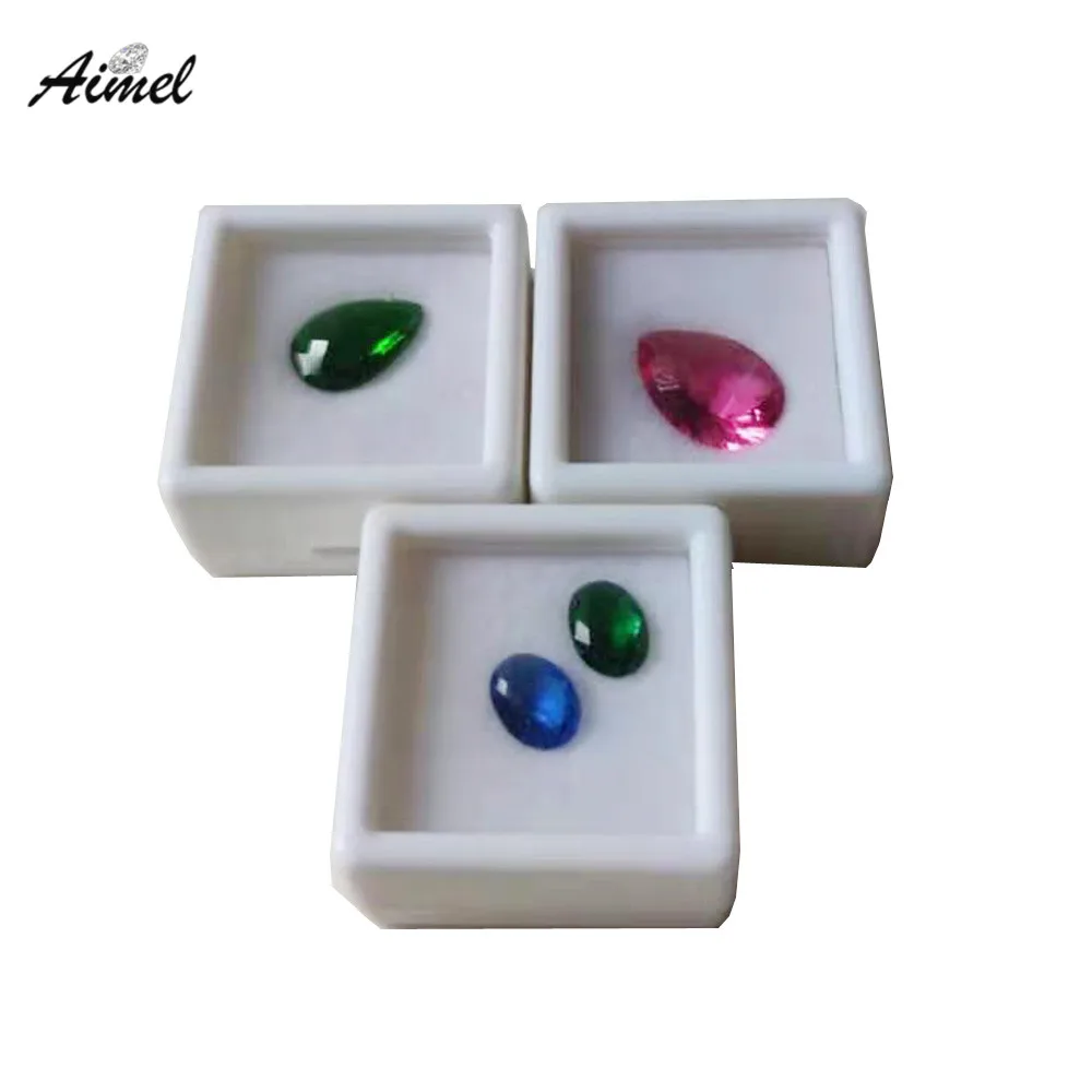 

30x30mm Loose Diamond Jewelry Storage Box Gemstone Organizer Display Gift Case Zircon Gems Stone Packaging Showcase 30Pcs