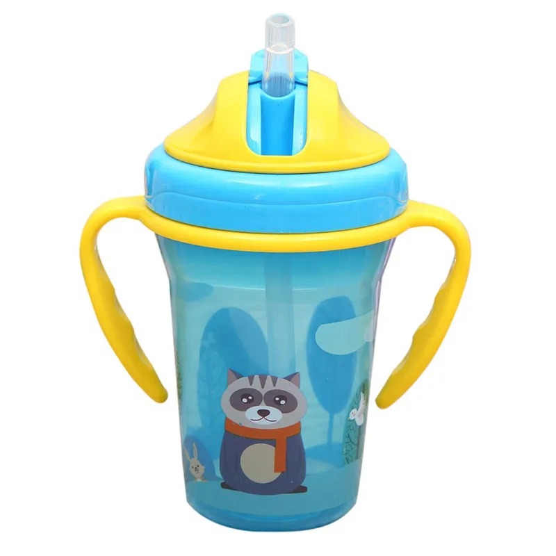 K 210ML 120 мл-600 мл детская бутылка для воды с мультяшным младенцем чашки с утконосом форма рта для кормления стакан-непроливайка - Цвет: K 210ML