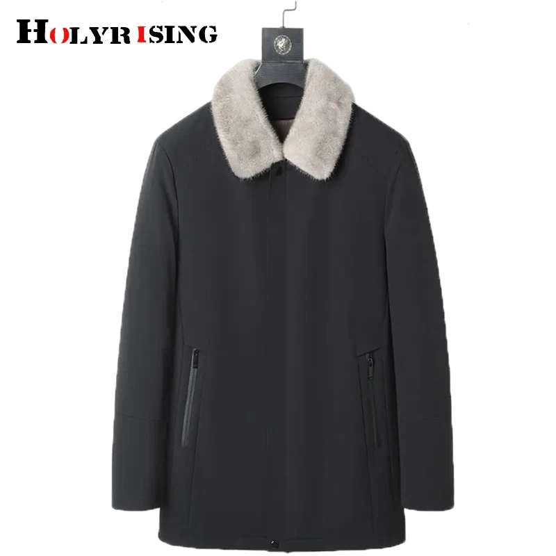 Мужские зимние куртки с толстой норковой подкладкой и отложным воротником