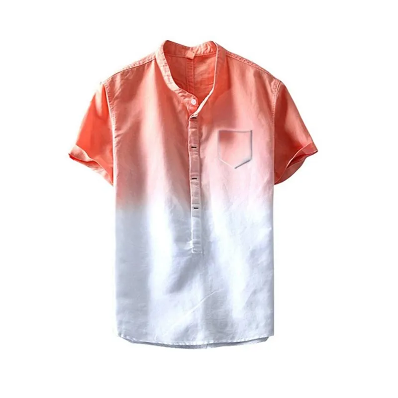 Летняя Повседневная рубашка Топы с коротким рукавом мужская крутая и тонкая