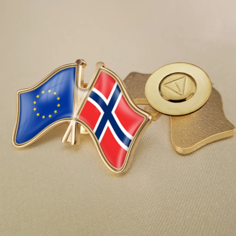 Брошь с двойным крестом флаг дружбы Европейский союз и Норвегия значки нагрудные