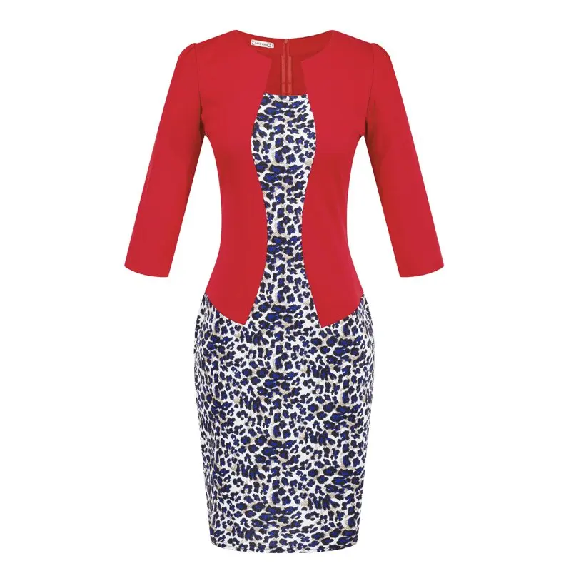 Женское офисное платье-карандаш черное или красное элегантное облегающее платье