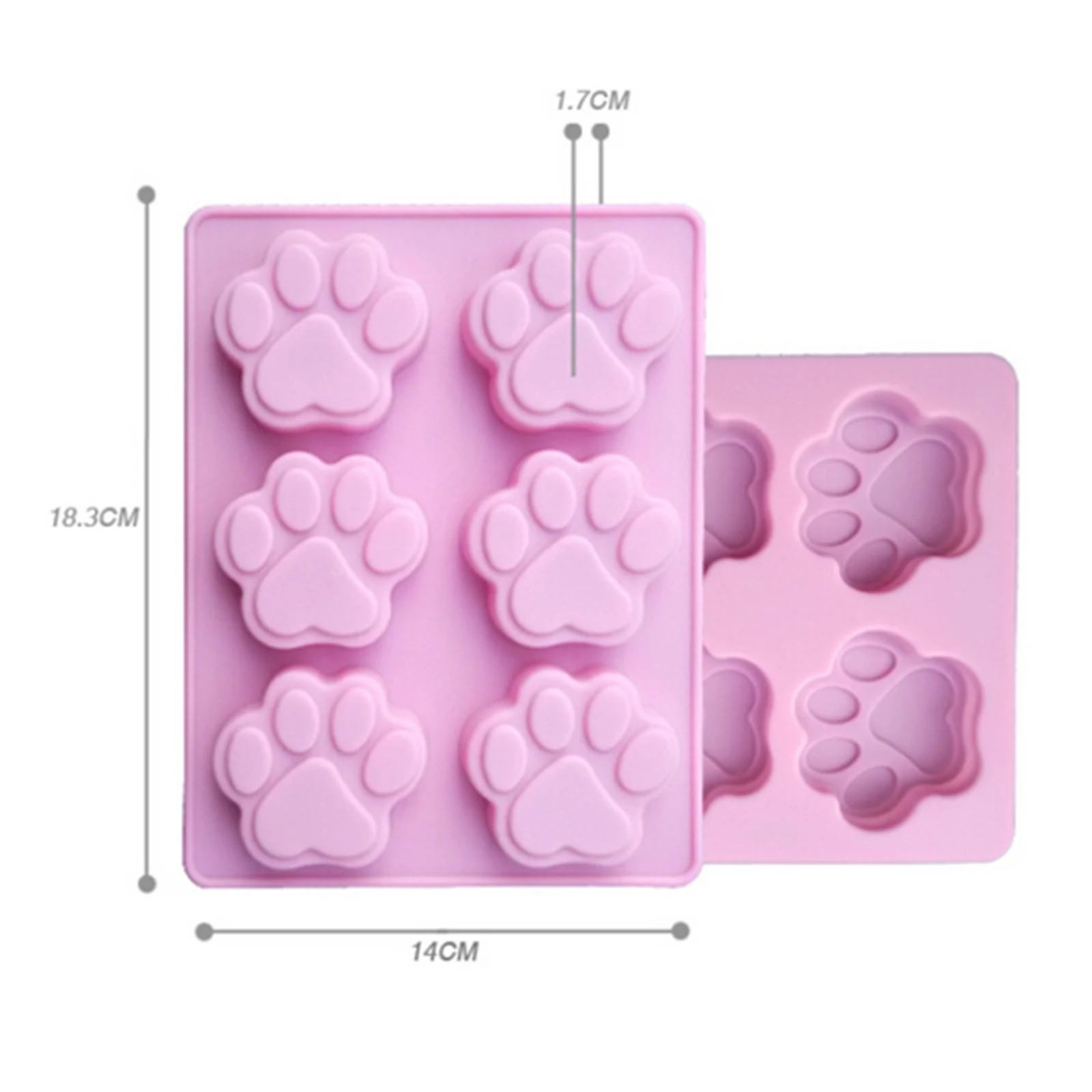 Новинка 6 полости кошачья лапа принт силиконовая форма для помадки торта конфет