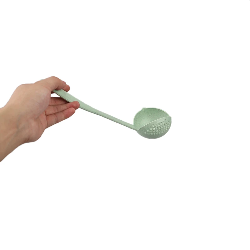 

2 in 1 Long Handle Soup Spoon Home Strainer Plastic Ladle Strainer Cooking Colander Kitchen Scoop Tableware Tool