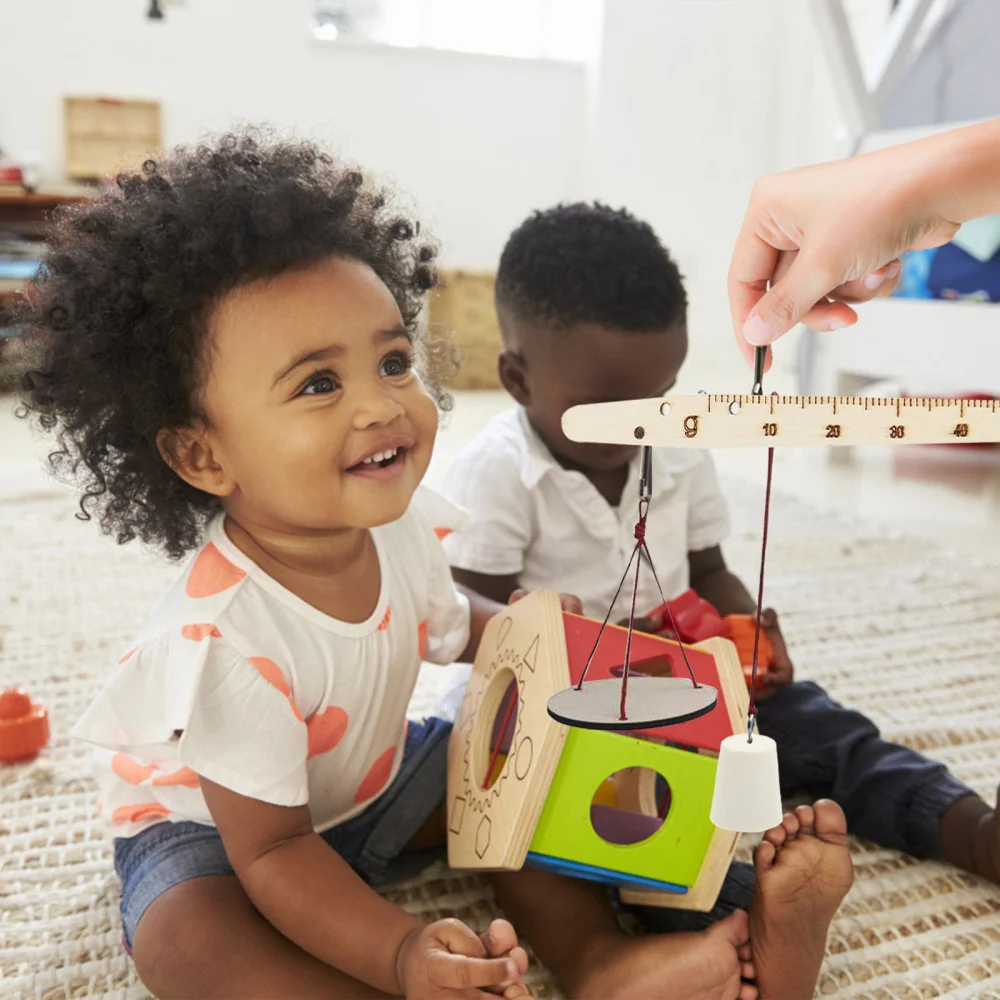 

2Pcs Wooden Balance Scale DIY Steelyard Scientific Experiments