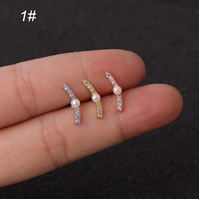 1 шт. 20 г длинный цветок хирургическая сталь ушной винт штанги пирсинг задняя