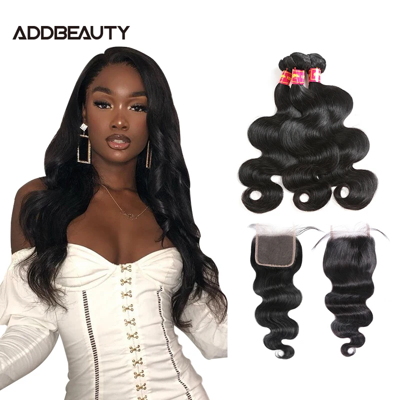 

Body Wave Brazilian Virgin Human Hair Bundles with 4x4 HD Lace Closure 13x4 Lace Frontal Hair Weave Natural Color Pre-Plucked