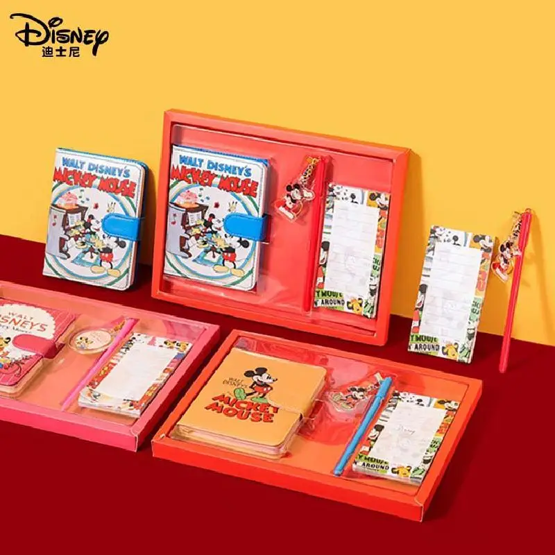 

Набор канцелярских принадлежностей Disney, блокнот, шариковая ручка, стикеры для заметок, мультяшная ручка, Подарочная коробка, творческий наб...