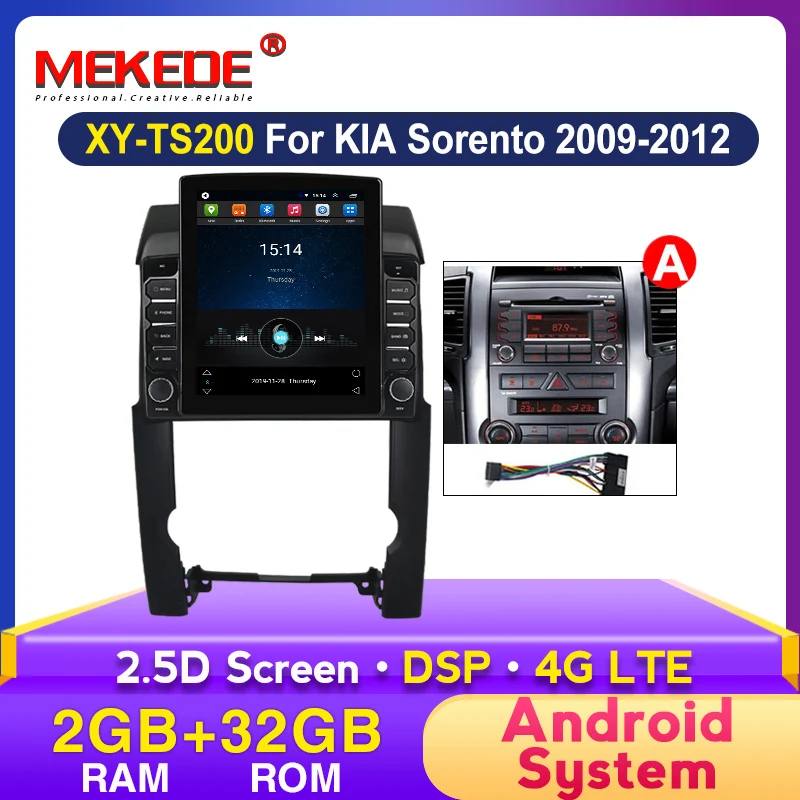 MEKEDE 2DIN Tesla экран для Kia Sorento 2 XM 2009 2012 автомобильное радио мультимедийный
