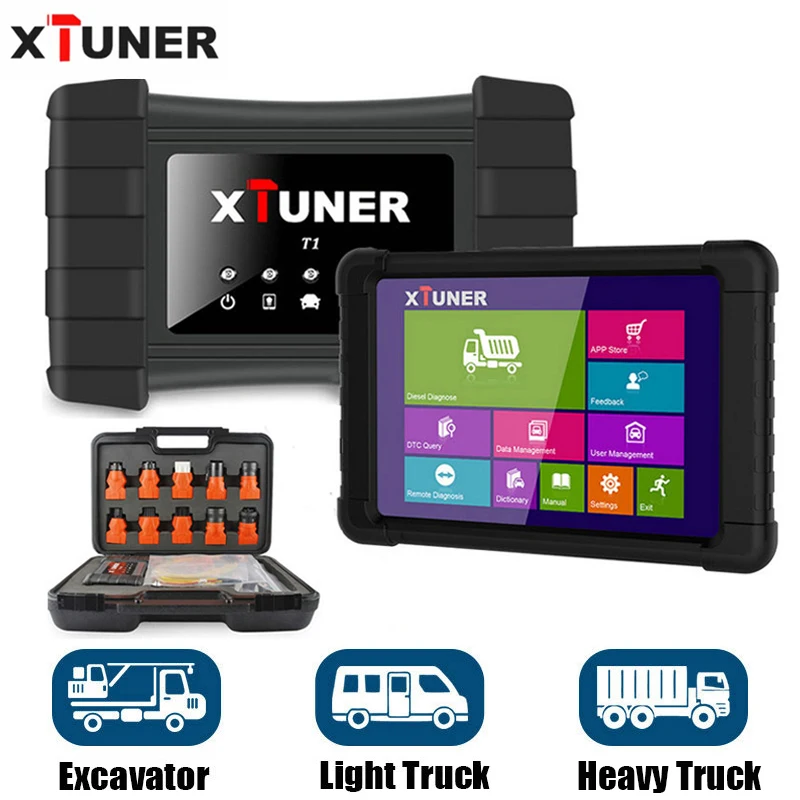 Xtuner T1 Профессиональный Obd2 Автомобильный сканер HD Heavy Duty Truck Подушка безопасности